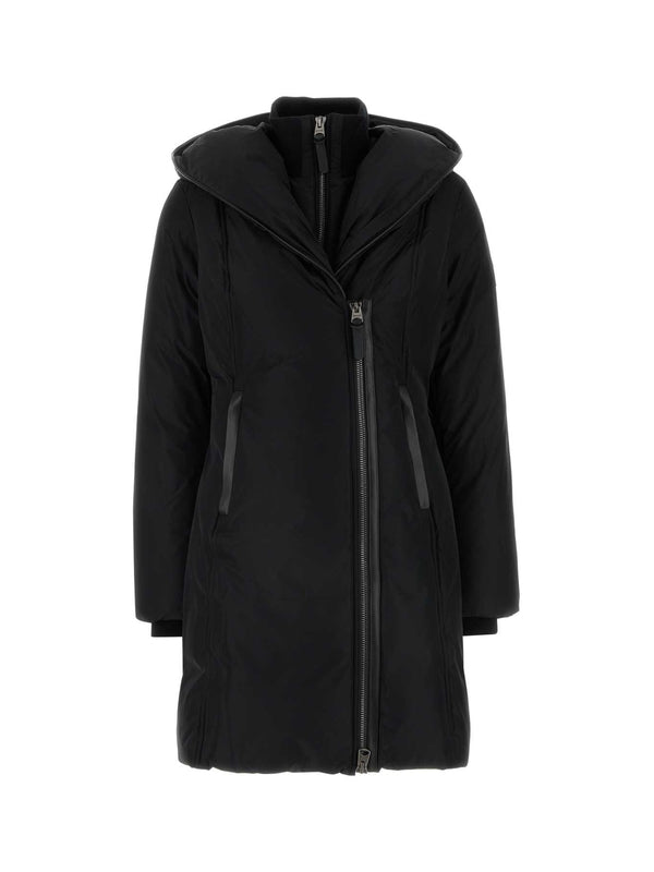 Kay Ribbed High Neck Hooded Padded Jacket