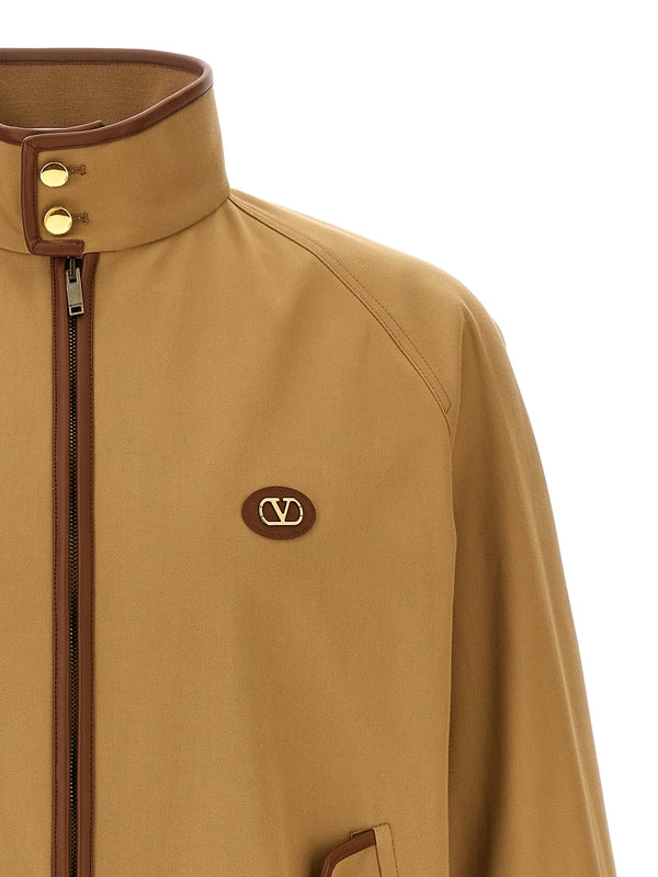 V Logo Patch High-neck Cotton Jacket