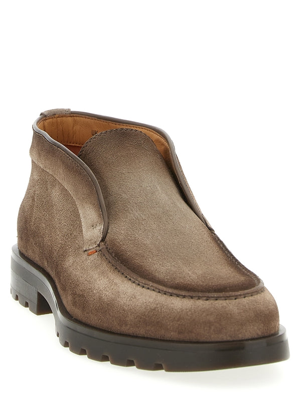 Santoni Brown Ankle Boots