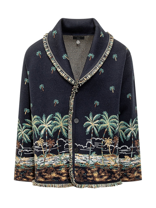 Jacquard Wool Cardigan