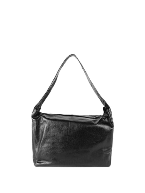 Lisa Logo Embossed Leather Shoulder Bag