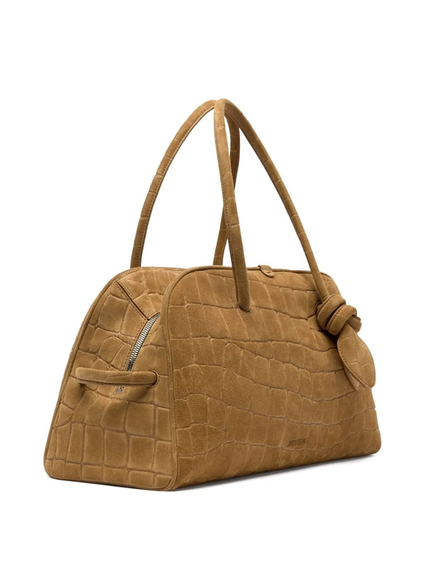 Turismo Croc Effect Suede Medium Tote Bag