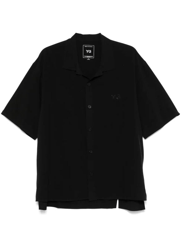 Logo Embroidered Asymmetric Short Sleeve
  Shirt
