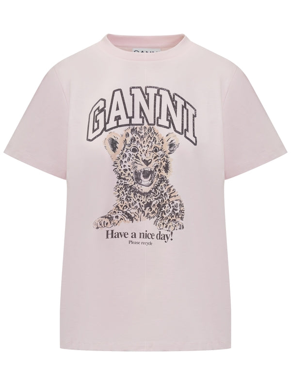 Animal Logo Printing Cotton Short Sleeve T-Shirt