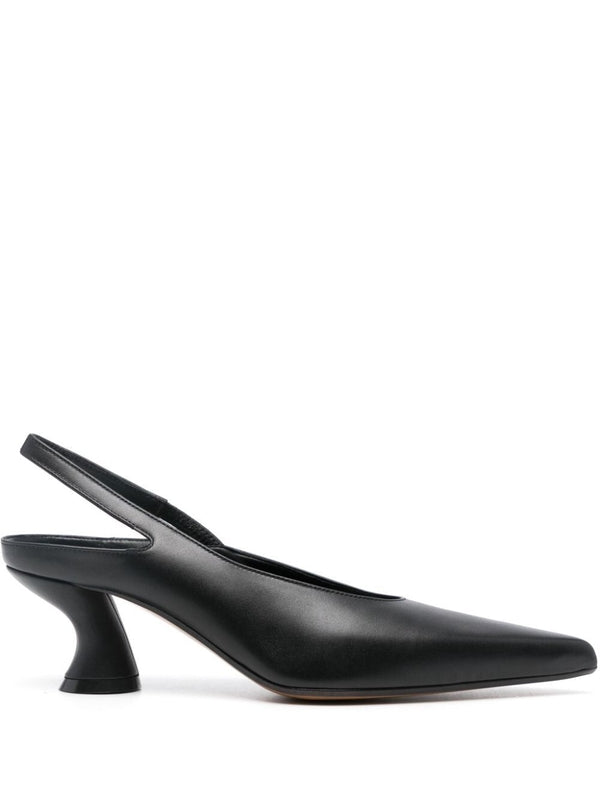 Black Leather Slingback Heel