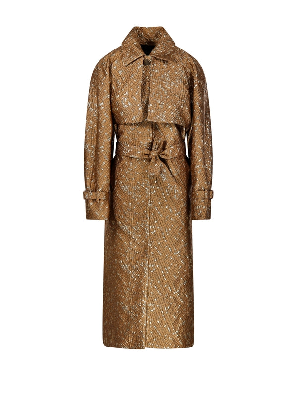 SALSA Jacquard Pattern Trench Coat