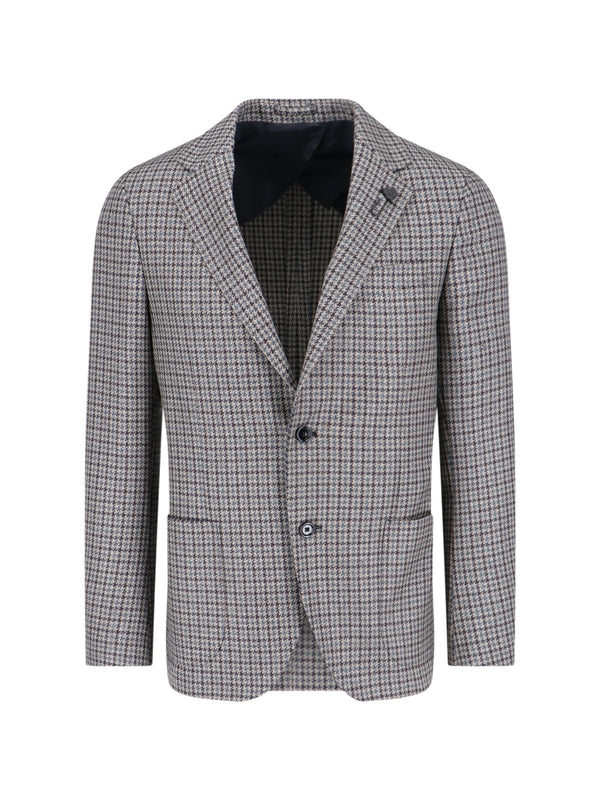 LARDINI - Boutonniere Wool Single Blazer - Jente
