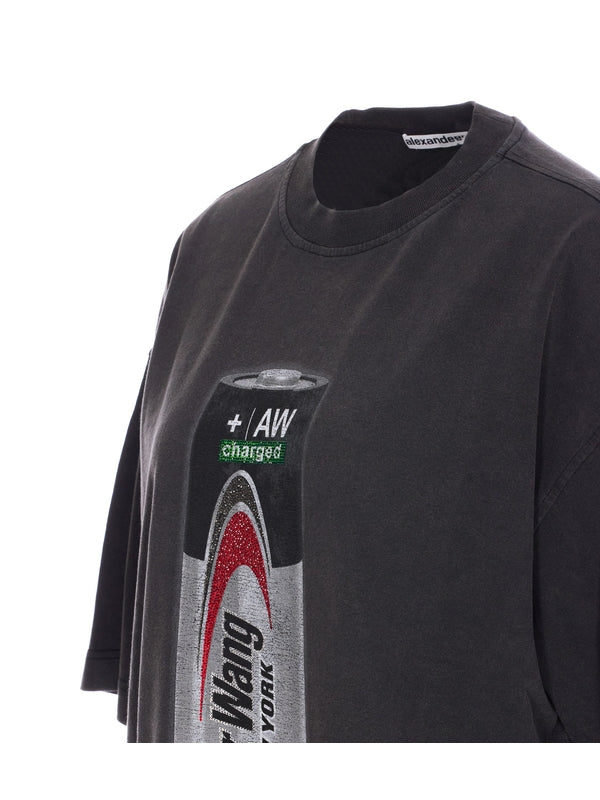 Logo Graphic Printing Short Sleeve Cotton T-Shirt