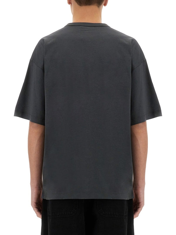 Gray Cotton Short-sleeve T-shirt