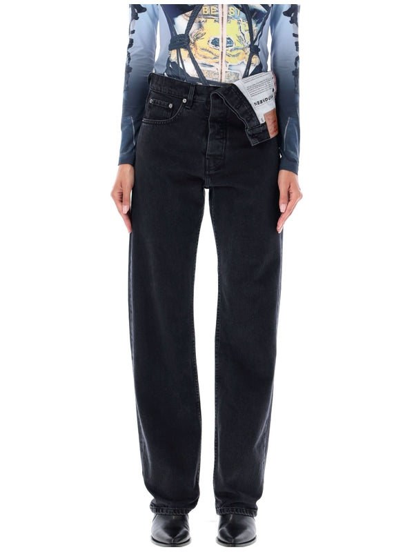 Asymmetric Denim Pants