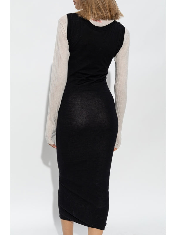 Back Logo
  Embroidered Layered Wool Dress