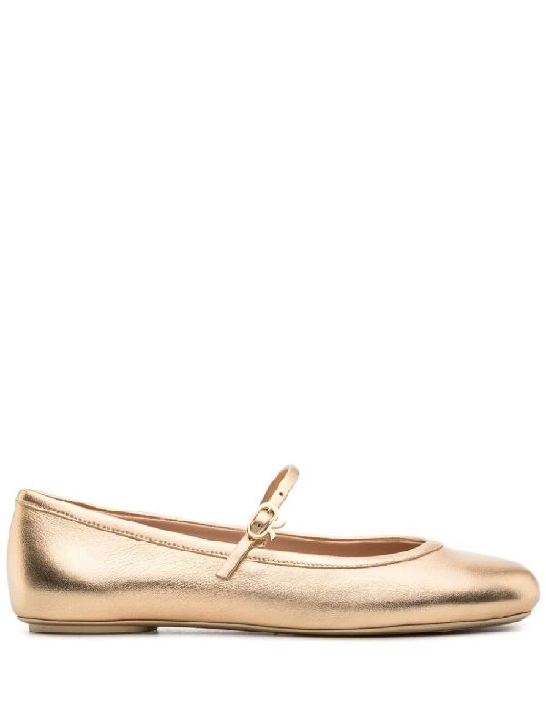 Carla Metallic Mary Jane Flat Shoes