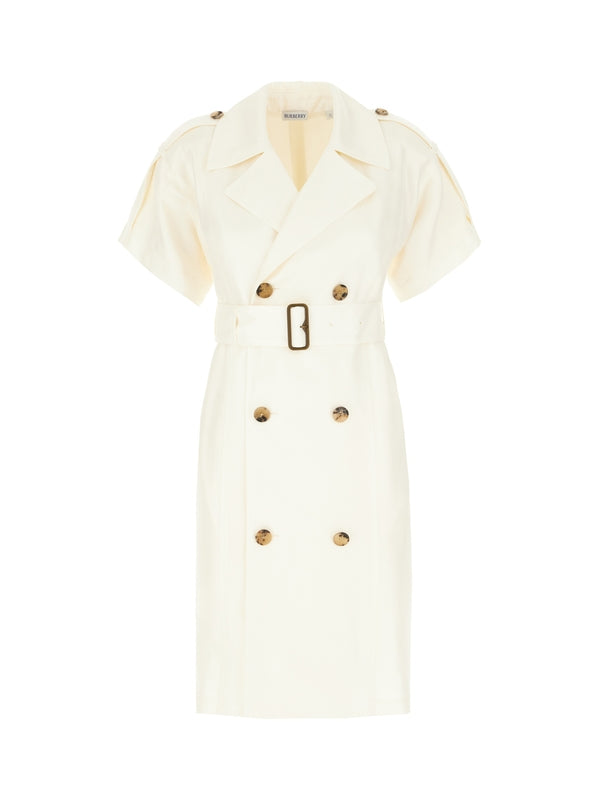 Beige Belt Detail Midi Dress