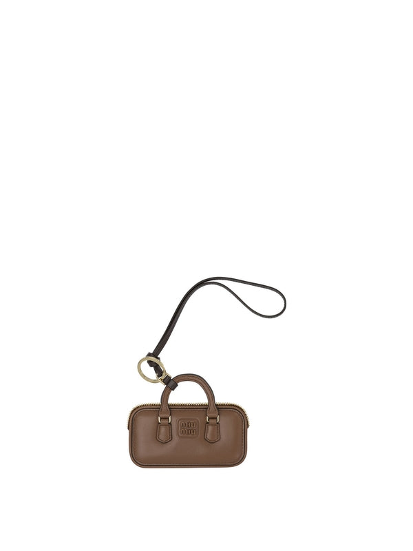 Miu Miu Brown Pouch Keychain