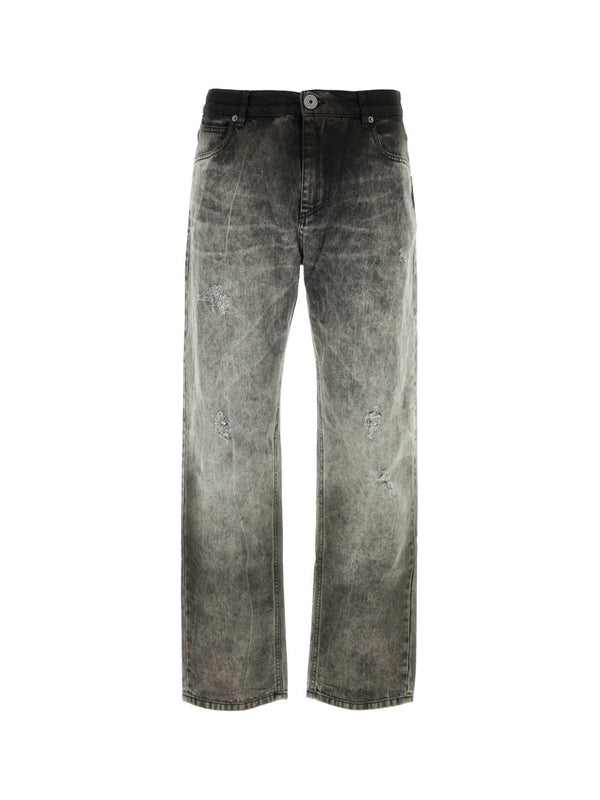 Stone Washing Cotton Denim Pants