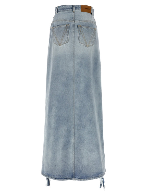 Distress Denim
  Long Skirt