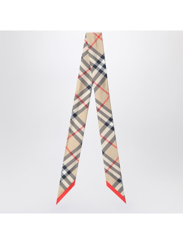 Burberry Thin silk scarf with Check pattern Silk Mufflers