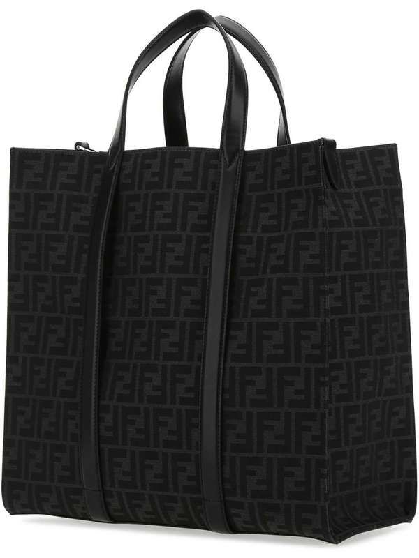 FF Jacquard Fabric Tote Bag