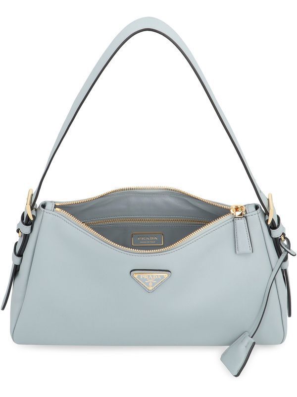 AIMEE Triangle Logo Leather Medium Shoulder Bag