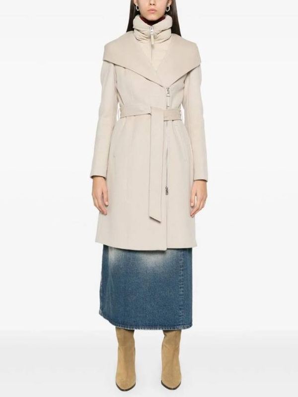 Shiaslb Belt High Neck Layered Coat