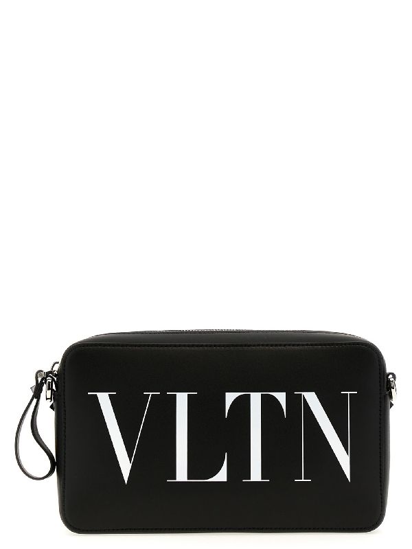 Vltn Logo Leather Crossbody Bag