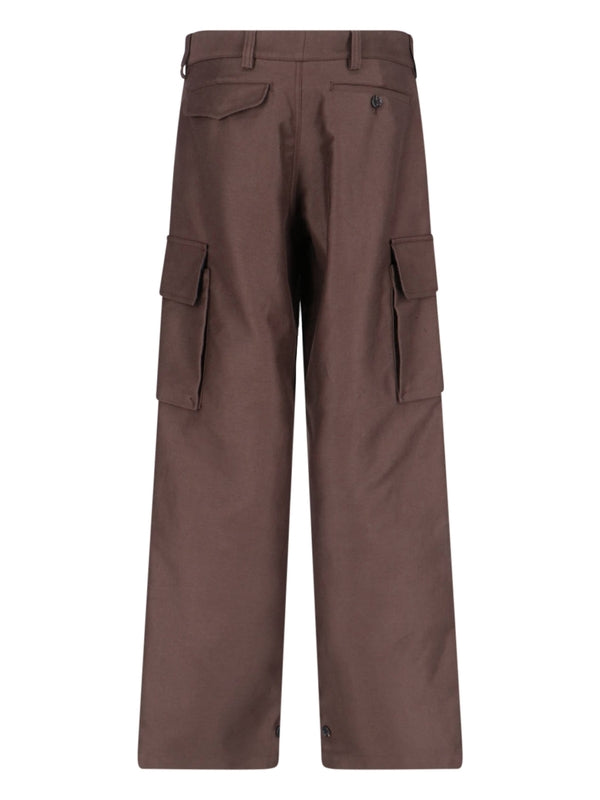 Wide Cotton Cargo Pants