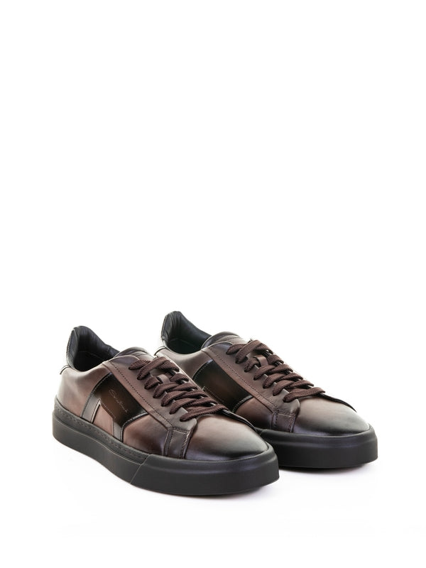 Santoni Brown Low Top Sneakers