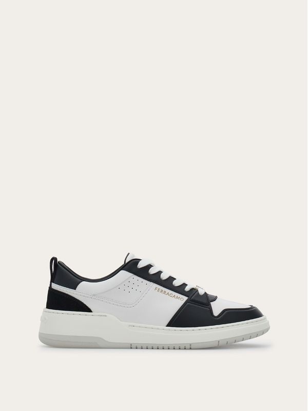 Logo Two-tone Leather Low-top Sneakers