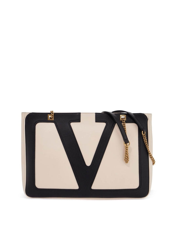 Viva Superstar V Logo Leather Medium Shoulder Bag