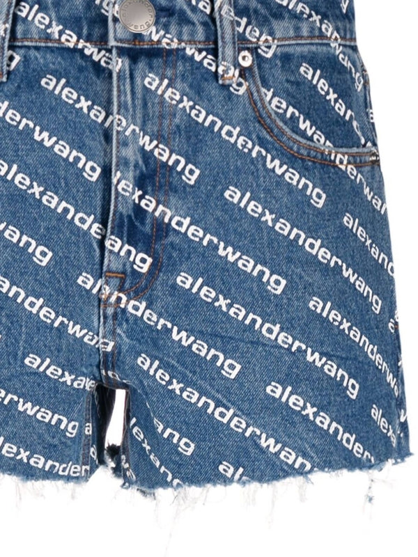 Logo Printing Cotton Denim Shorts