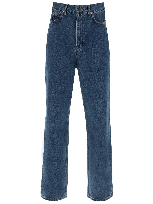 Low-Rise Cotton Denim Pants