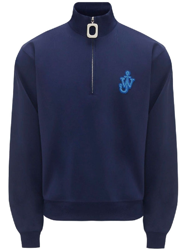 Anchor Logo Half Zip Polo Shirt