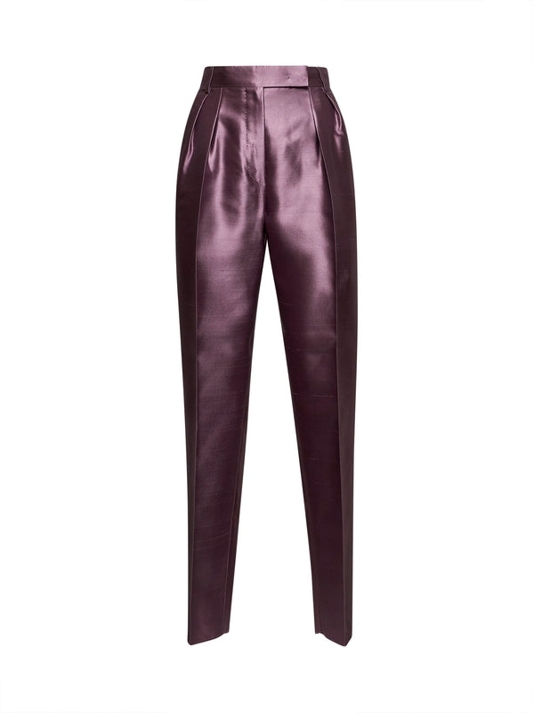 Adige Purple Silk Cotton Pants