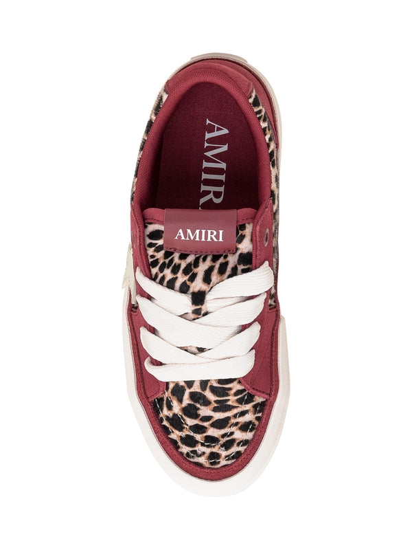 Star Patch Leopard Panel Low-Top Sneakers