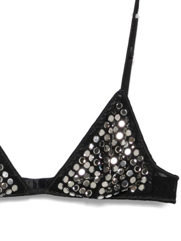 Crystal Decoration Triangle Bra