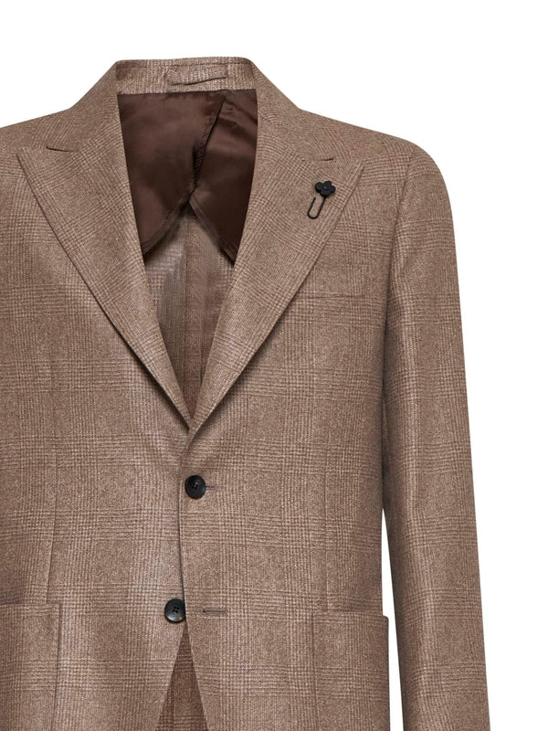 Boutonniere Check Cashmere Jacket