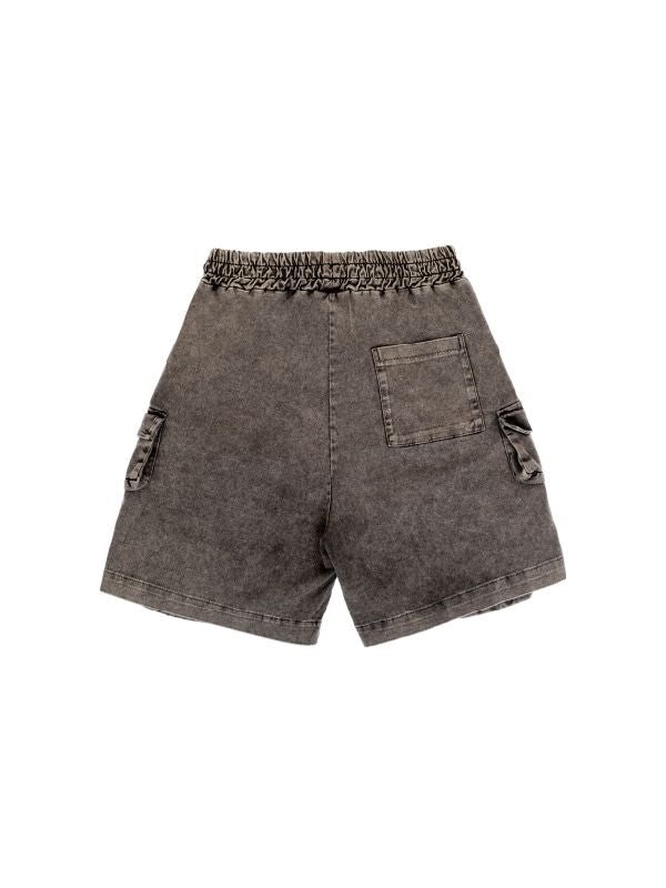 Logo Stone Washed Cargo Shorts