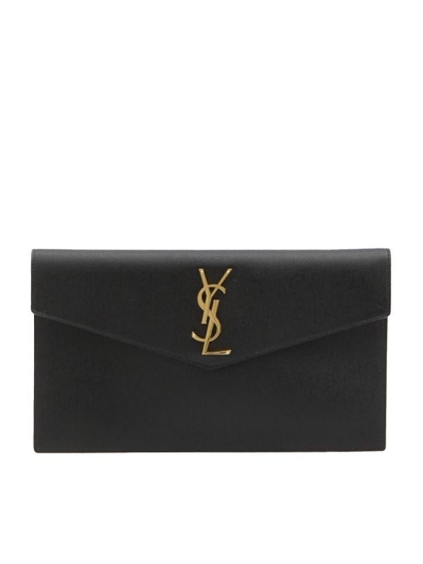 Cassandra Logo Leather Clutch Bag