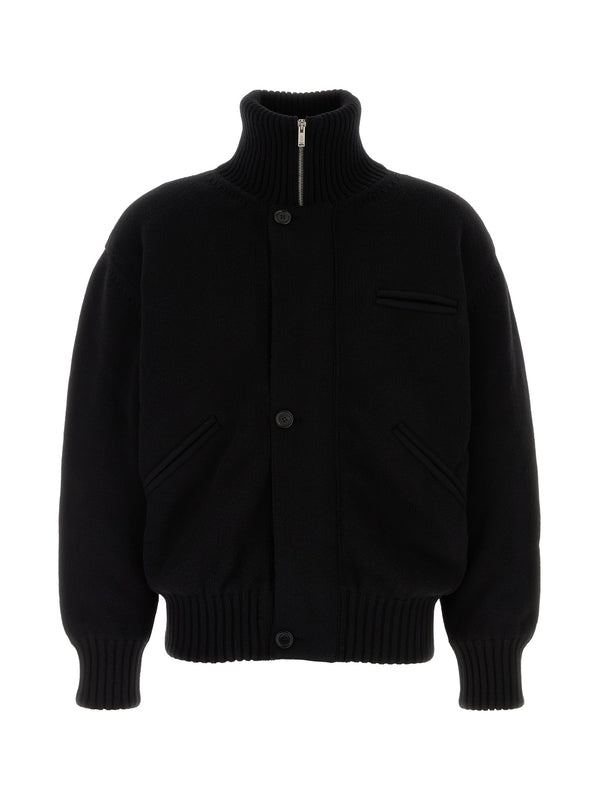 Wool High Neck Zip-Up Jacket