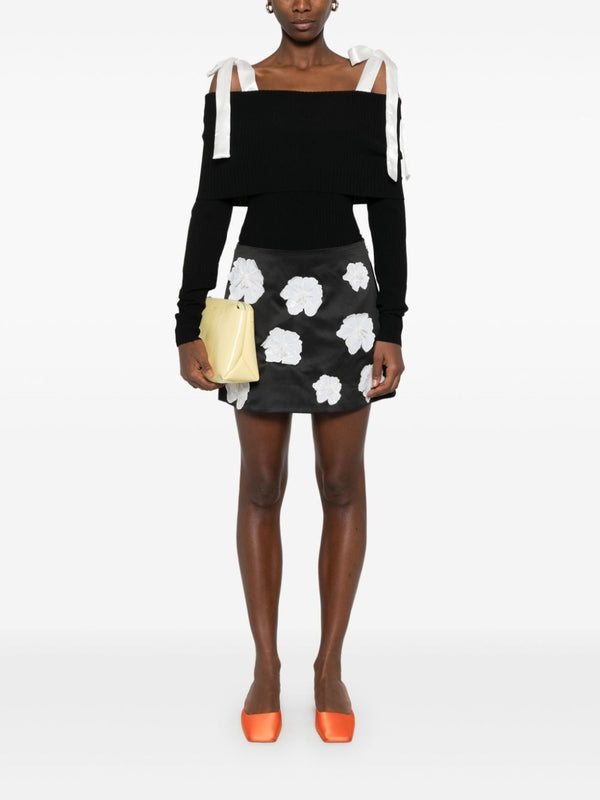 Bow Detail OFF Shoulder Knit