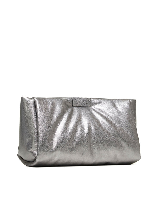 Silver Monili Embellished Clutch Bag