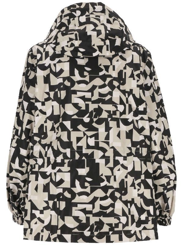 Delia Geometric Pattern Hoodie Jacket