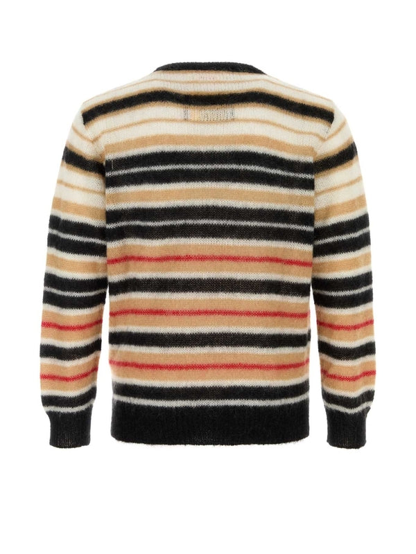 Stitch Logo Stripe Mohair Wool Knit