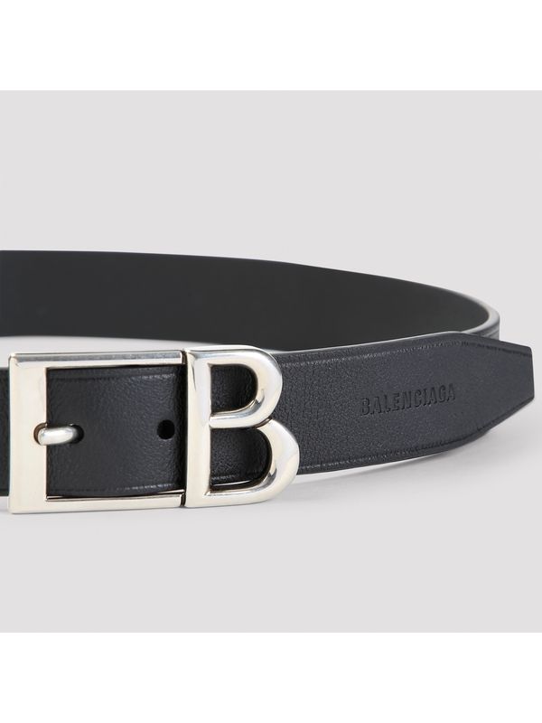 B Logo Leather Belt