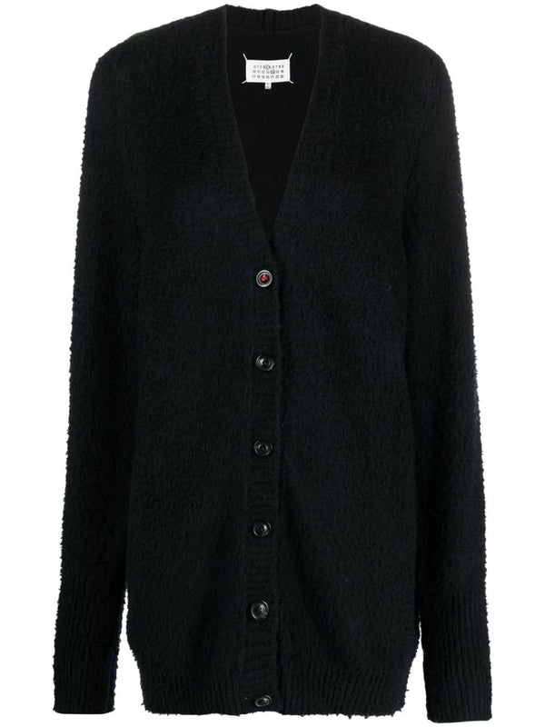 Back Stitch Boucle
  V-Neck Cardigan