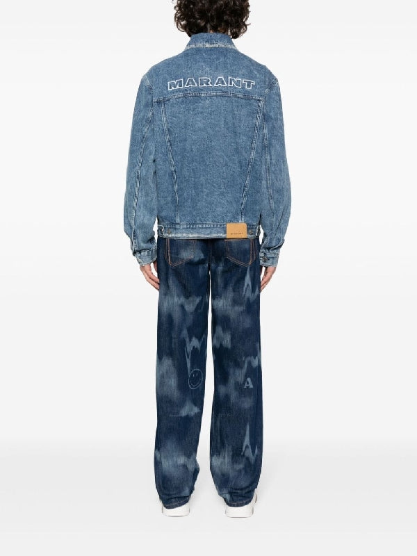 Jango Back Logo Embroidery Denim Jacket