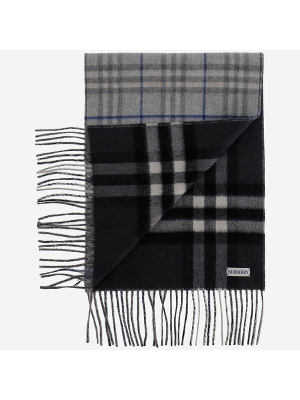 Reversible Check Pattern Cashmere Muffler