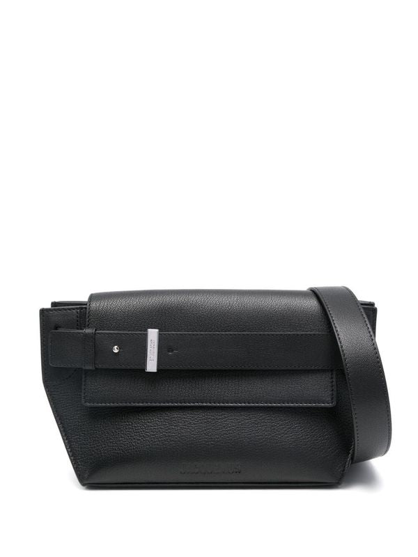 Capri Strap Detail Leather Shoulder
  Bag