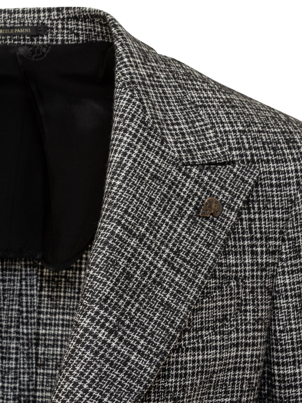 Check Pattern Wool Blend Blazer