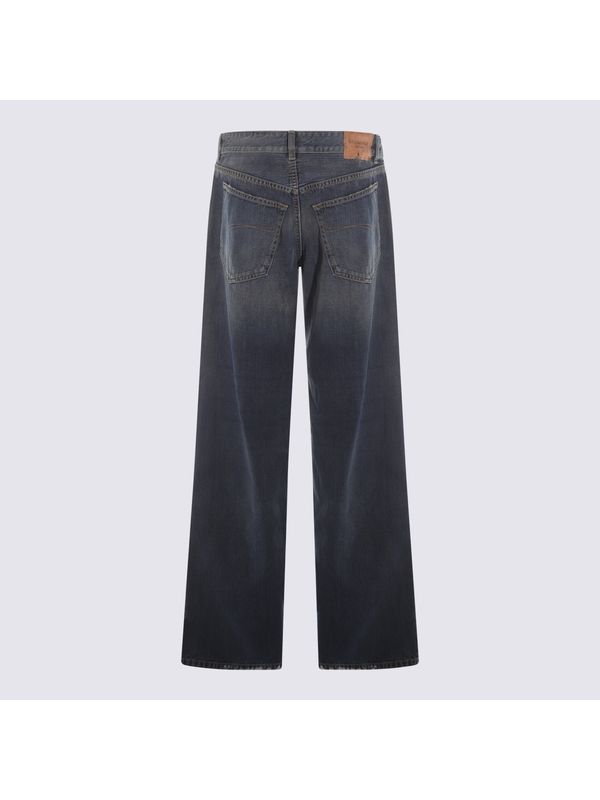 Washing Detail Cotton Denim Pants